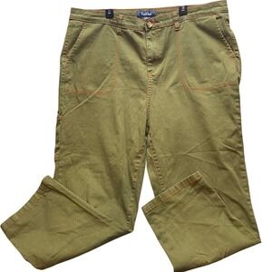 ModCloth Pants Womens 18 Olive Green Pants Orange Stitching Anthropologie Casual